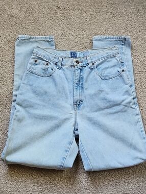 Vintage 90s New York Line High Rise Mom Jeans Light Wash USA